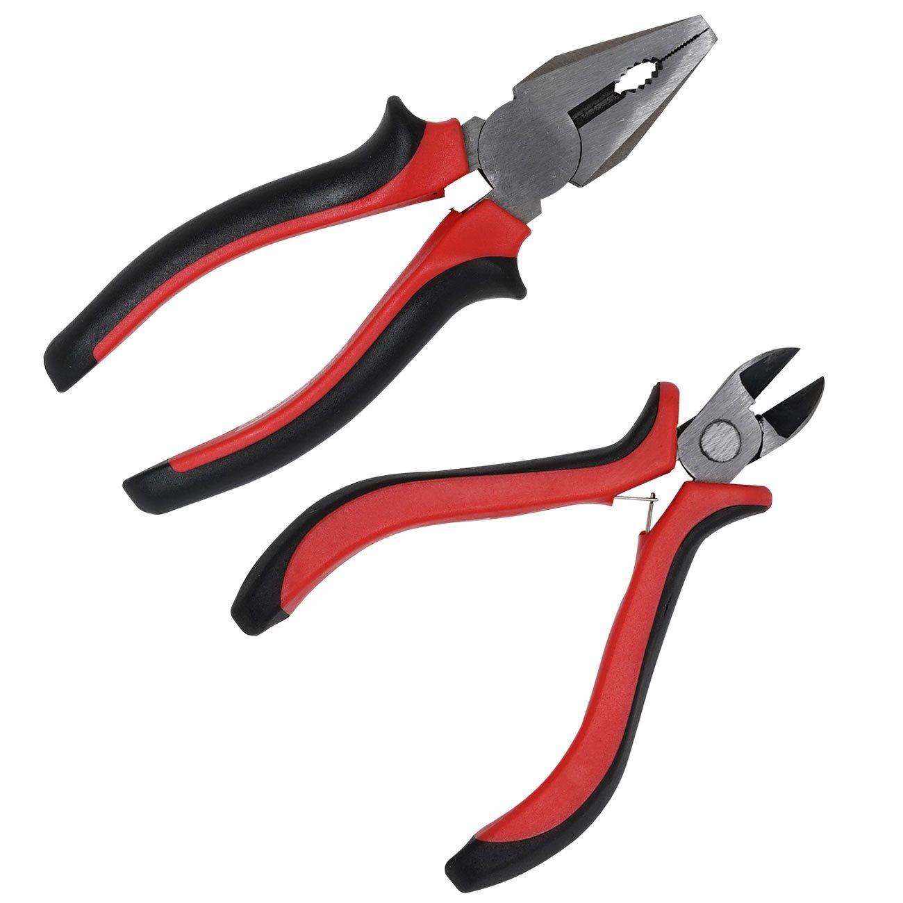 Brüder Mannesmann Werkzeuge Zangenset 2tlg. Zangen-Set, Kombizange 160mm & Seitenschneider 115mm, Stahl, 2tlg.-Set, Werkzeugstahl-Zangen-Set zum präzisen Greifen und Kabelschneiden
