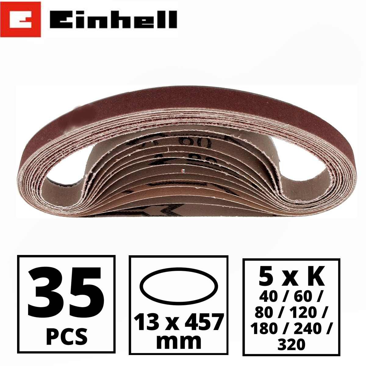 Einhell Powerfeile 35-tlg. Schleifbandset 13 x 457mm Zubehör für Akku-Bandfeile TE-BF 18