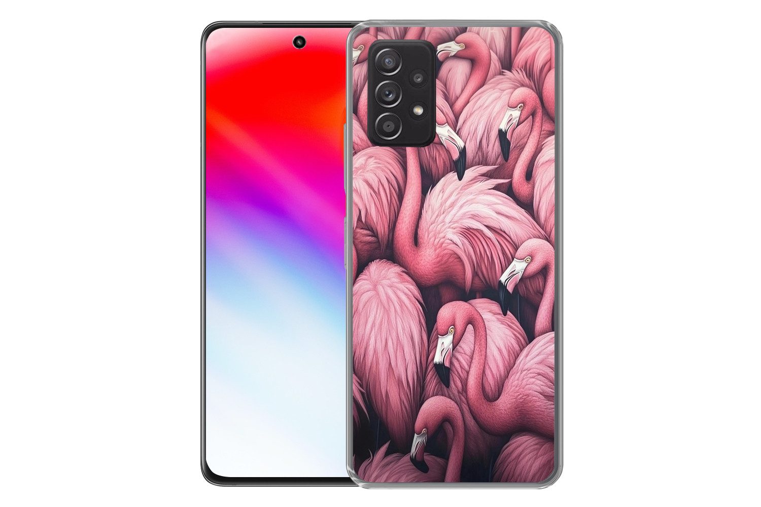 MuchoWow Handyhülle für Samsung Galaxy A53 5G Flamingo - Rosa - Tiere, Phone Case, Silikon, Schutzhülle Dünn