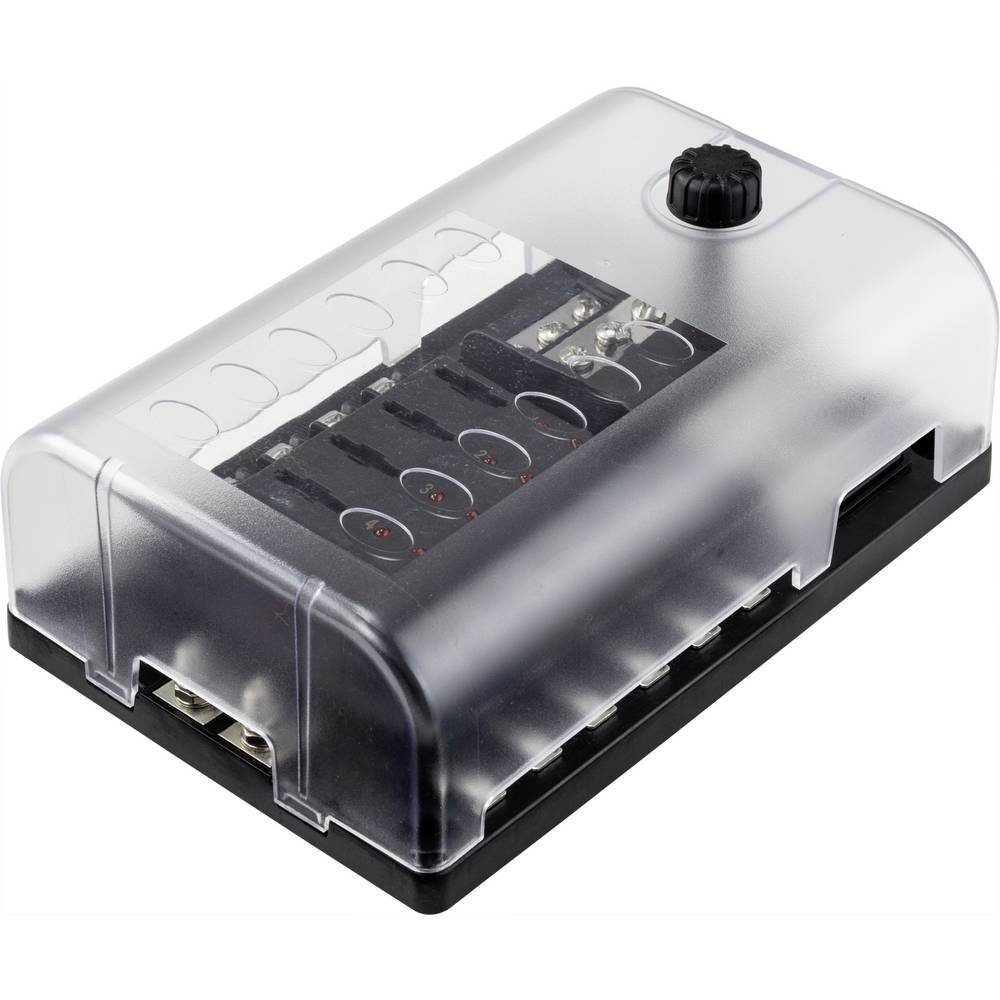 TRU COMPONENTS Sicherungshalter Flachsicherungs-Halter für 12 Sicherungen mit LED-Anzeige 32, mit Statusanzeige