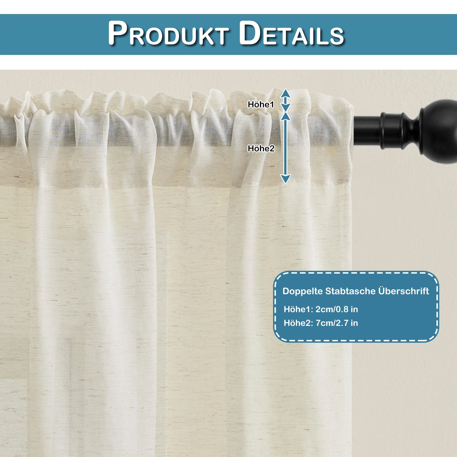 SERBASIC Vorhang 2er Set Voile Vorhang günstig online kaufen