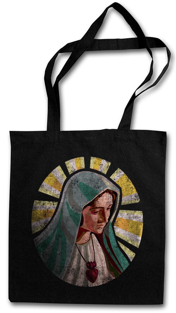 Urban Backwoods Beuteltasche Holy Mary Stofftasche Heilige Maria Mutter Gottes God Kirche Glaube (1-tlg), Christentu Jesus Gott Rosenkranz