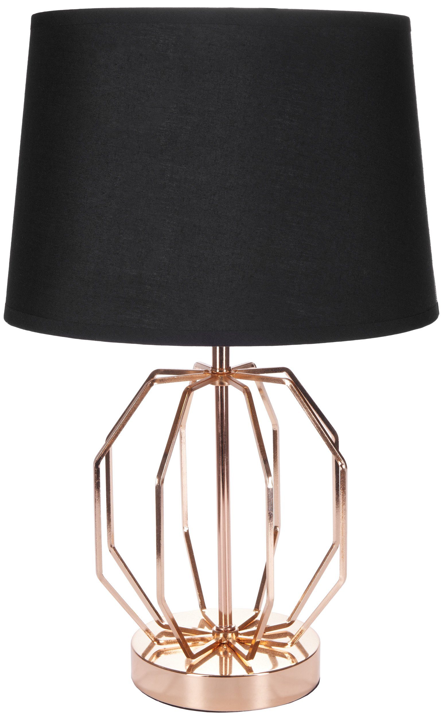 BRUBAKER Nachttischlampe Vintage Tischlampe Gold Gitter Muster, ohne Leuchtmittel, Moderne Tischleuchten mit Metallfuß, Höhe 45 cm, Deko Nachttischlampen