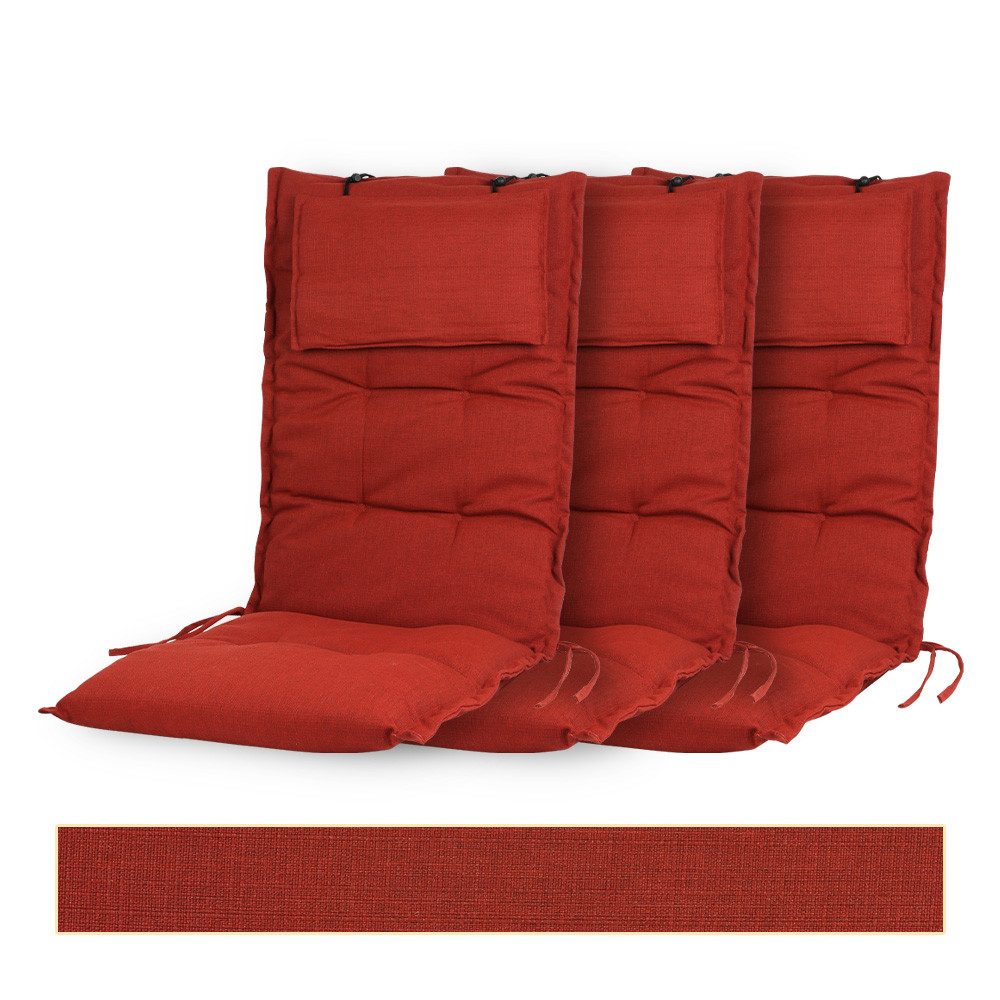 SLaaviinoo Hochlehnerauflage Gartenstuhlauflagen Hochlehner (120x50x6cm) Sitzkissen Outdoor, (3 St), wasserabweisender Stoff & UV-500h lichtecht