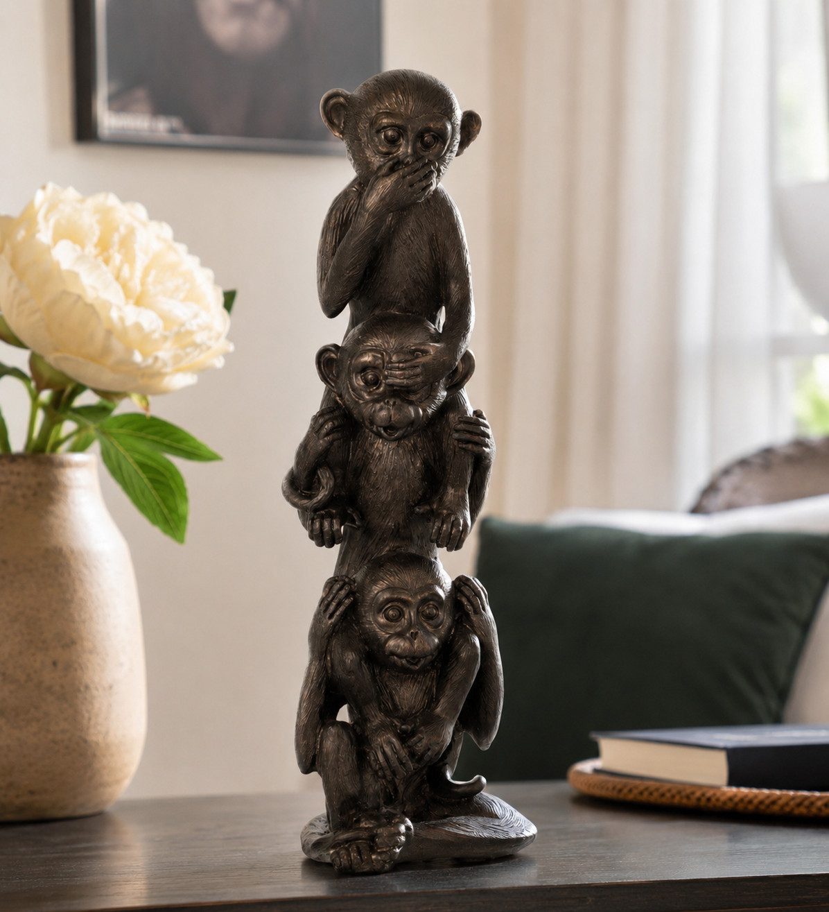MF Tierfigur Skulptur Trivida Drei Affen Weisheit dekorative Dekofigur (1 St)