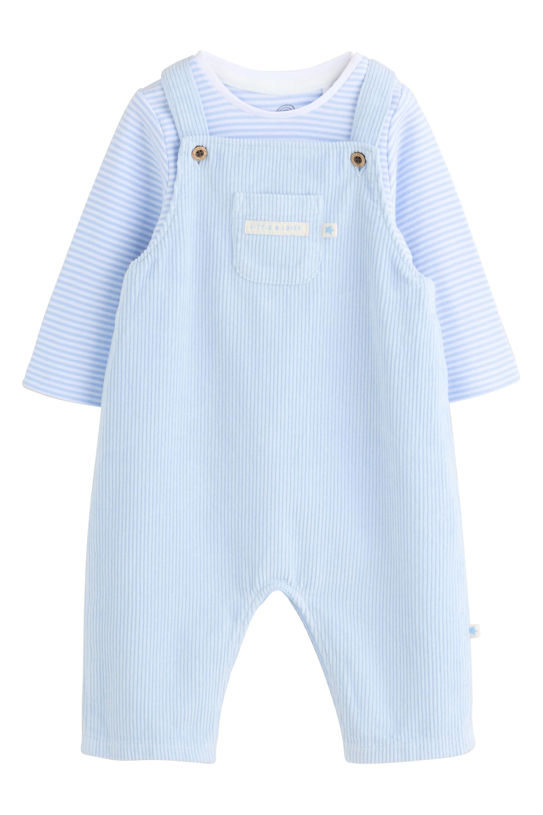 Body & Hose Latzhose aus Cord und Bodysuit für Babys im Set