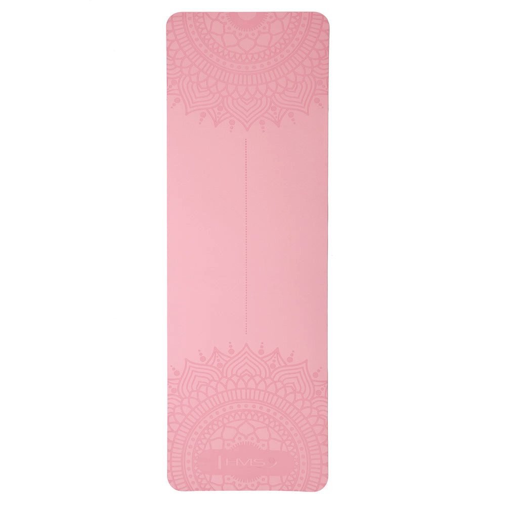 HMS Yogamatte Sportmatte Trainingsmatte Fitnessunterlage (Spar-Set, 1-St., 182 x 61 x 1 cm weich), TPE doppellagig, rutschfest, wasserfest, Hülle + Gurt