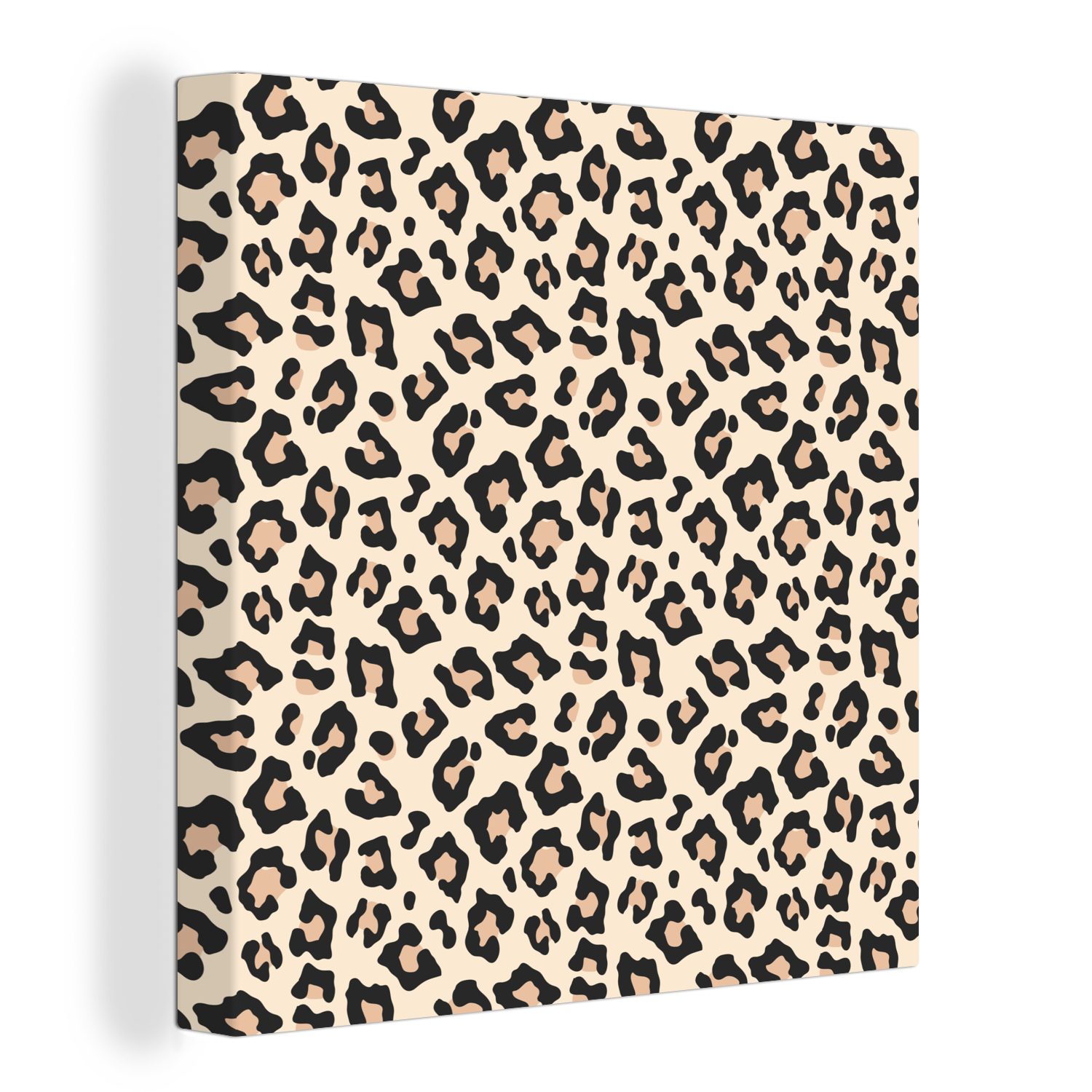 OneMillionCanvasses® Leinwandbild Tierprint - Pantherprint - Rosa, (1 St), Leinwand Bilder für Wohnzimmer Schlafzimmer
