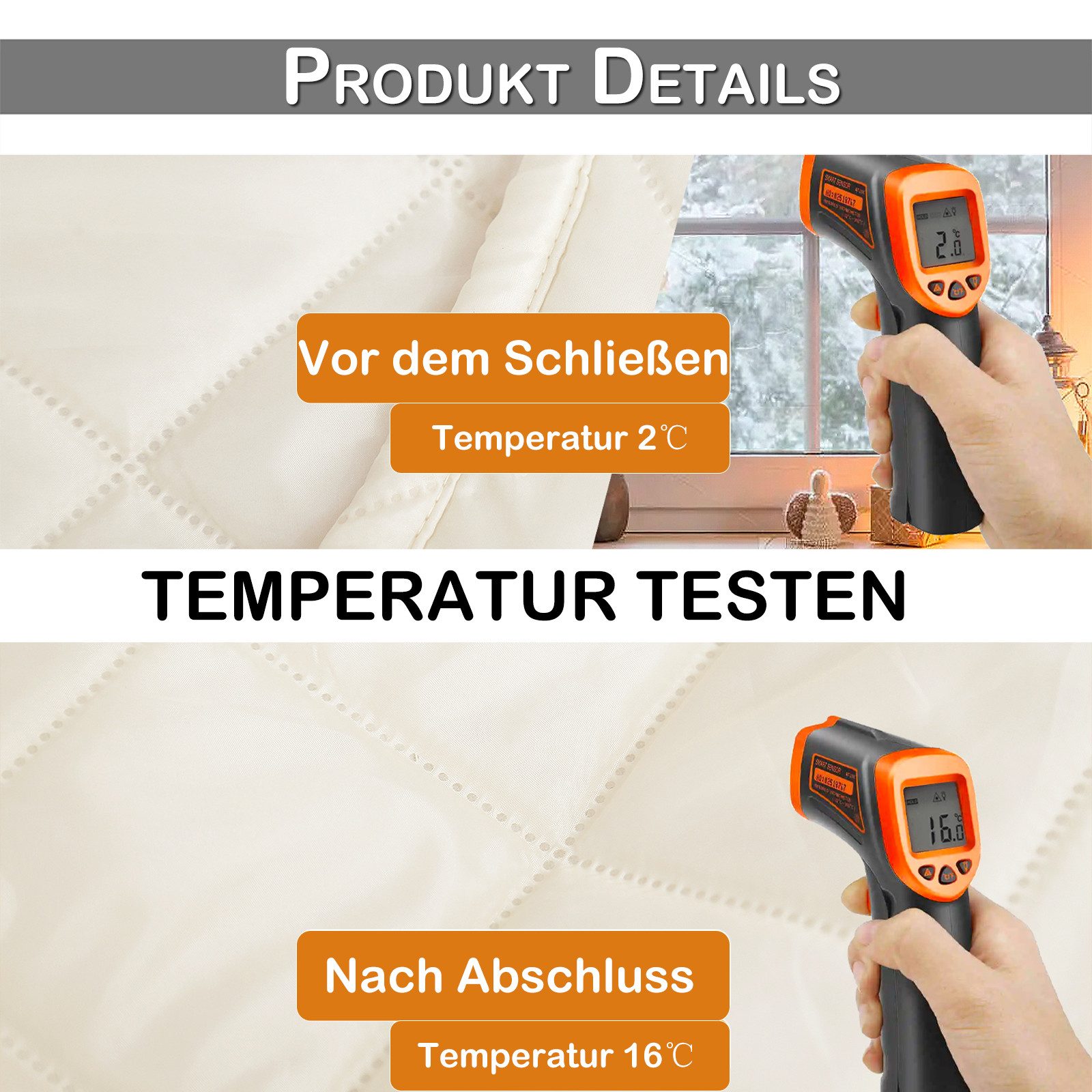 Sunicol Vorhang Thermovorhang Kälteschutz Winter Wärmeisolierend Türvorhang (1 St), Funktionale Überschrift Gardinen für Wohnzimmer Schlafzimmer – Bild 3 von 5