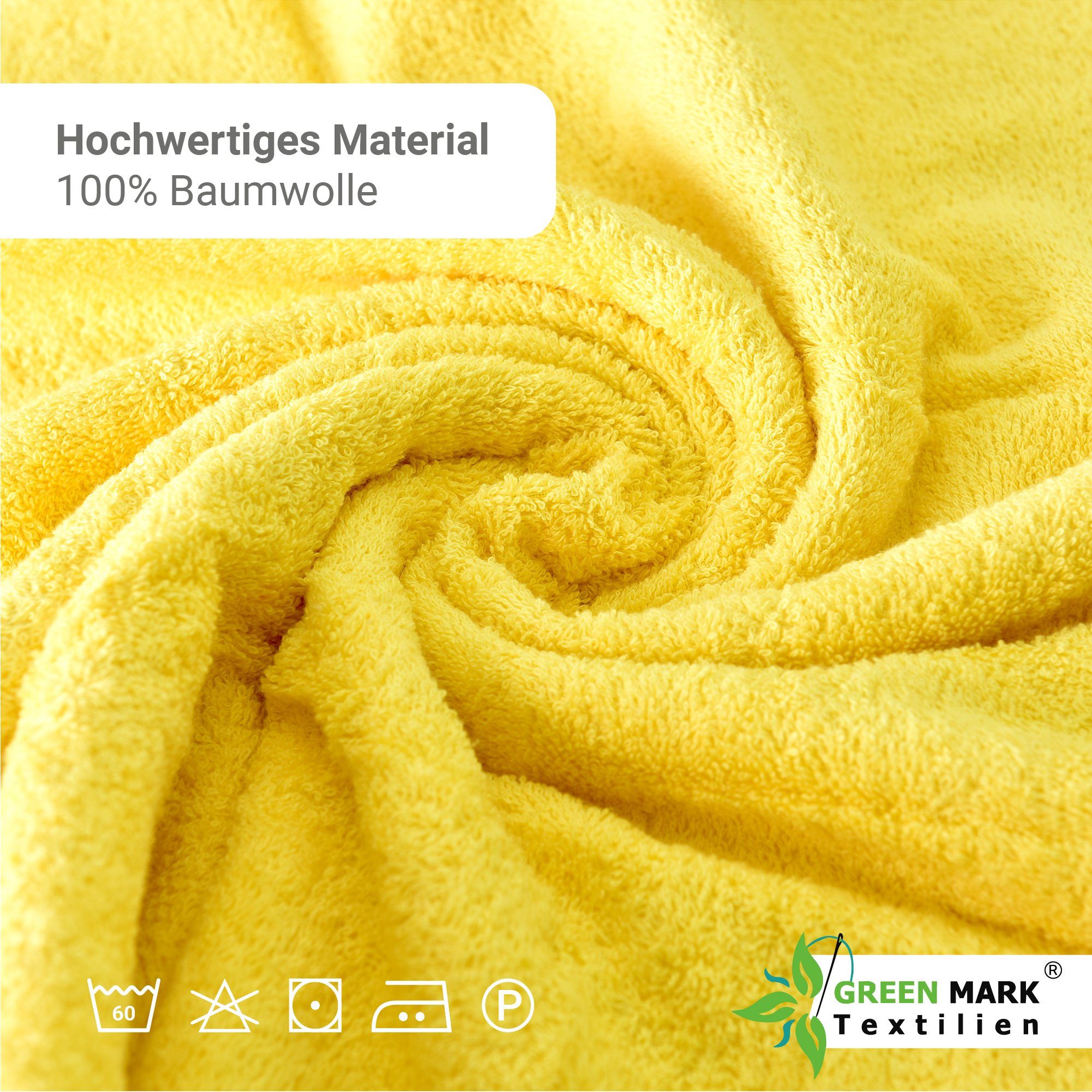 Baumwolle Gelb Gästehandtuch NatureMark Gästetuch, (20-St), 100% Gästehandtuch 30x50cm