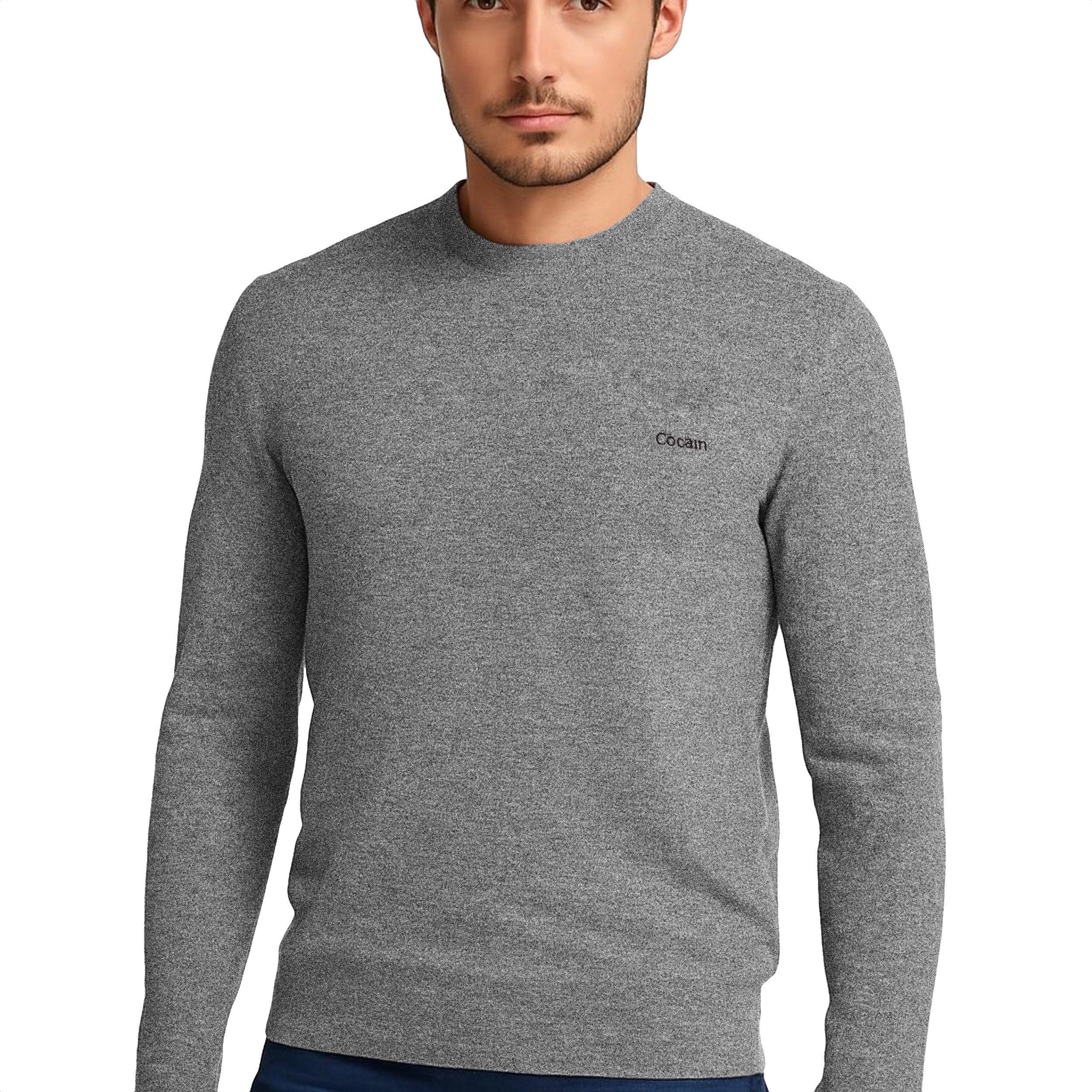 Cocain underwear Strickpullover Herren 100% Baumwolle Rundhals dünnes Feins günstig online kaufen