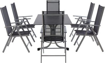 Siena Garden Garten-Essgruppe Saturn / Sola, (Set, 7-tlg), bestehend aus 6 Sesseln und 1 Tisch