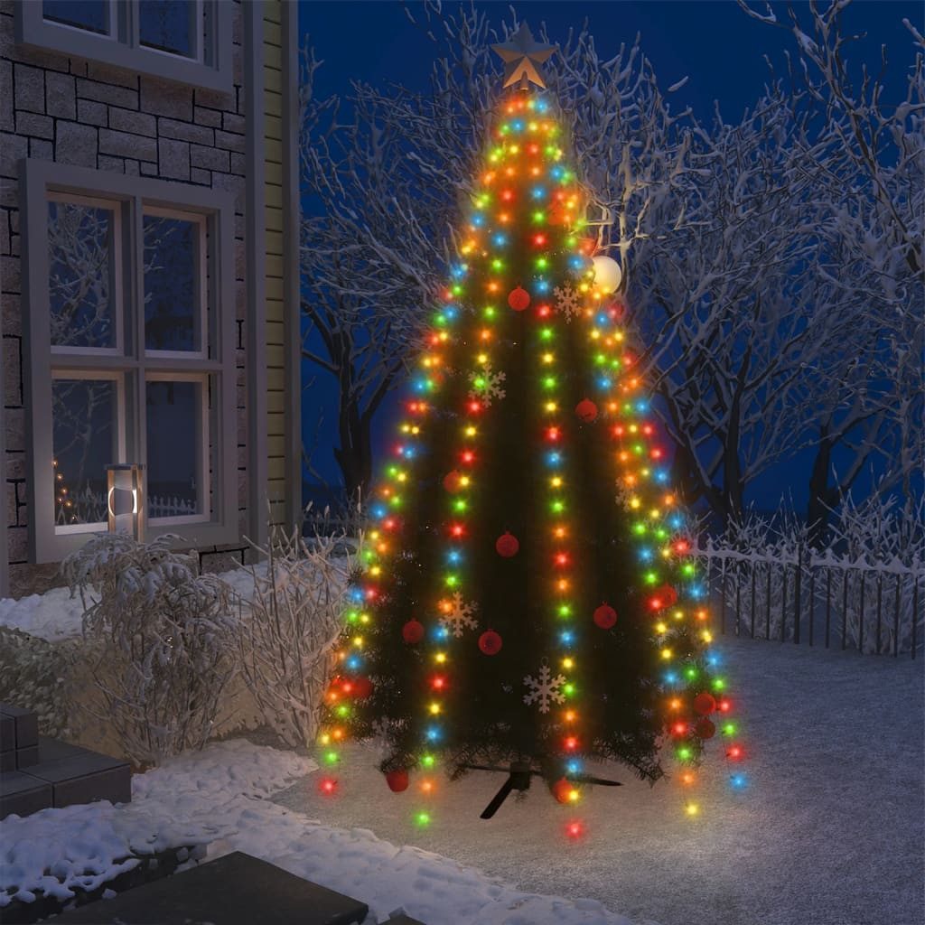 vidaXL LED-Lichternetz, Weihnachtsbaum-Lichternetz mit 300 LEDs Mehrfarbig 300 cm