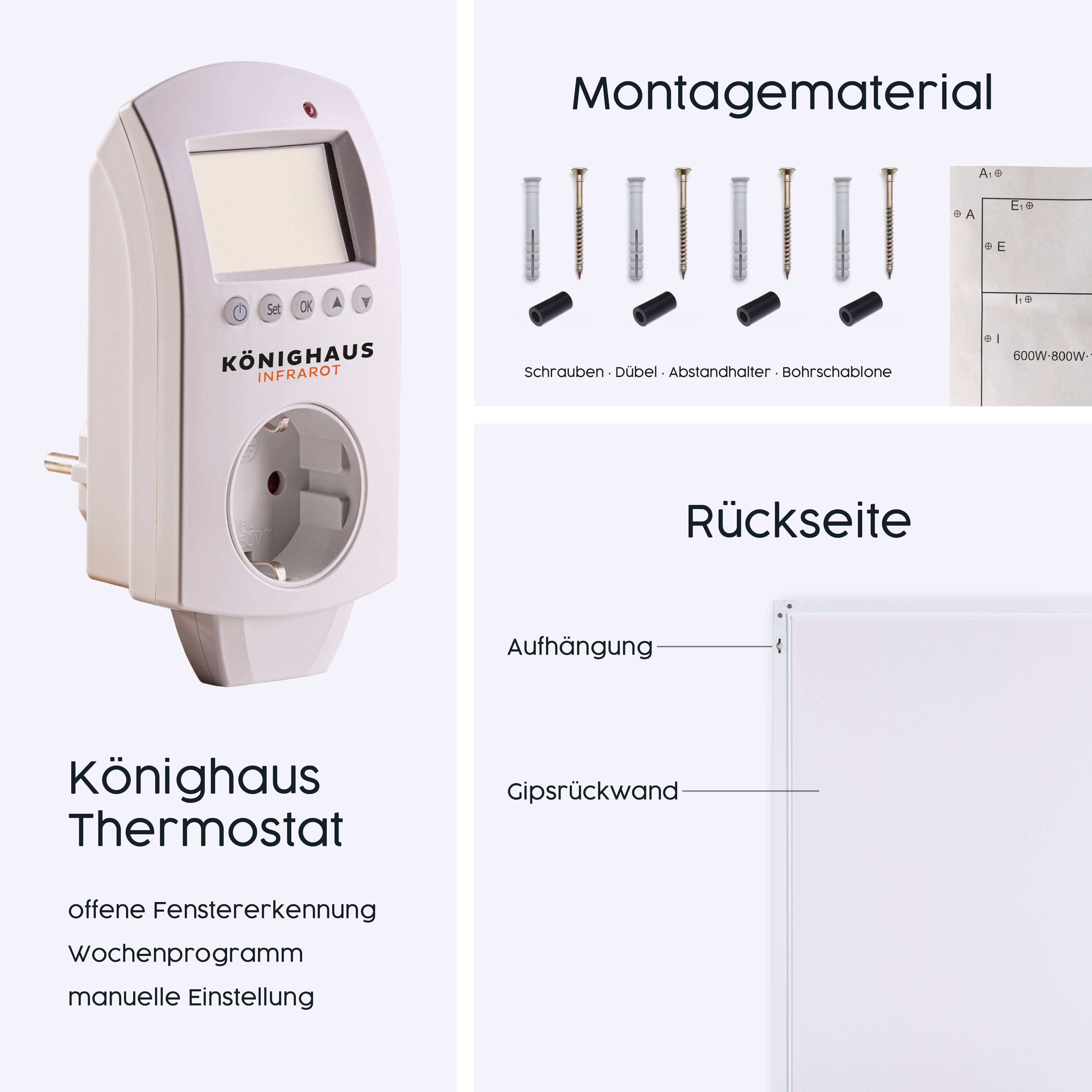 Könighaus Infrarotheizung Bild-Serie 1200W, hohe Effizienz, Made in Germany, sehr angenehme Strahlungswärme – Bild 4 von 5