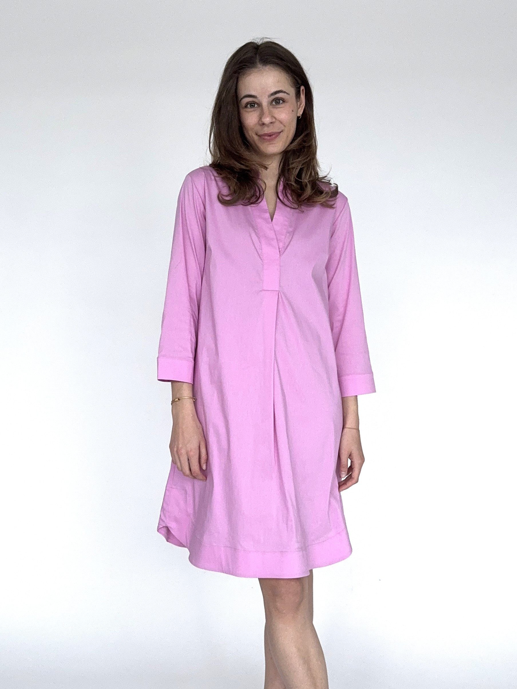 Zuckerwatte A-Linien-Kleid mit V-Ausschnitt, aus wertiger günstig online kaufen
