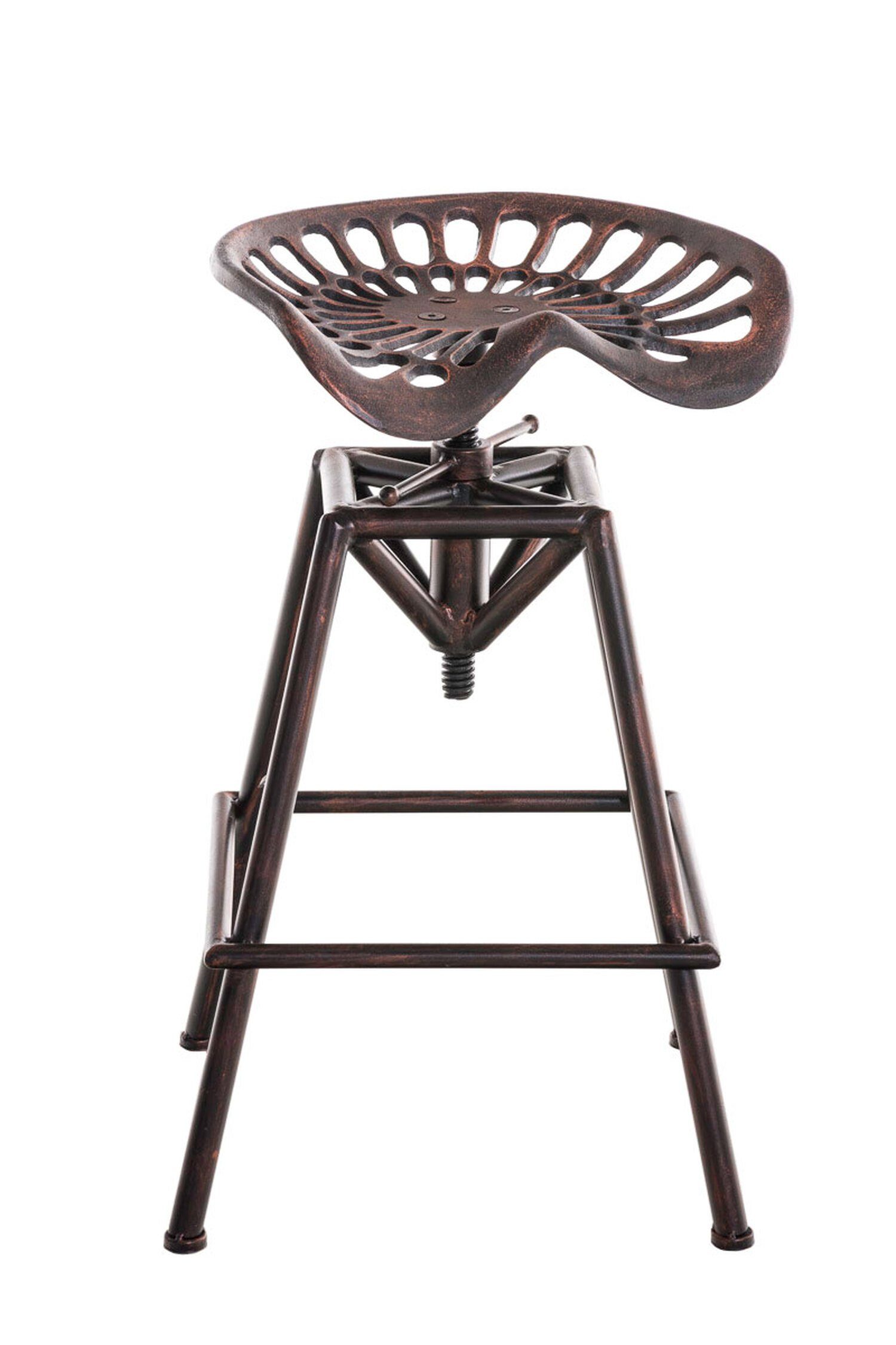 TPFLiving Barhocker Sammy mit bequemer Rückenlehne und angenehmer Fußstütze (Barstuhl Hocker für Theke & Küche), Gestell Metall Bronze - Sitzfläche: Metall