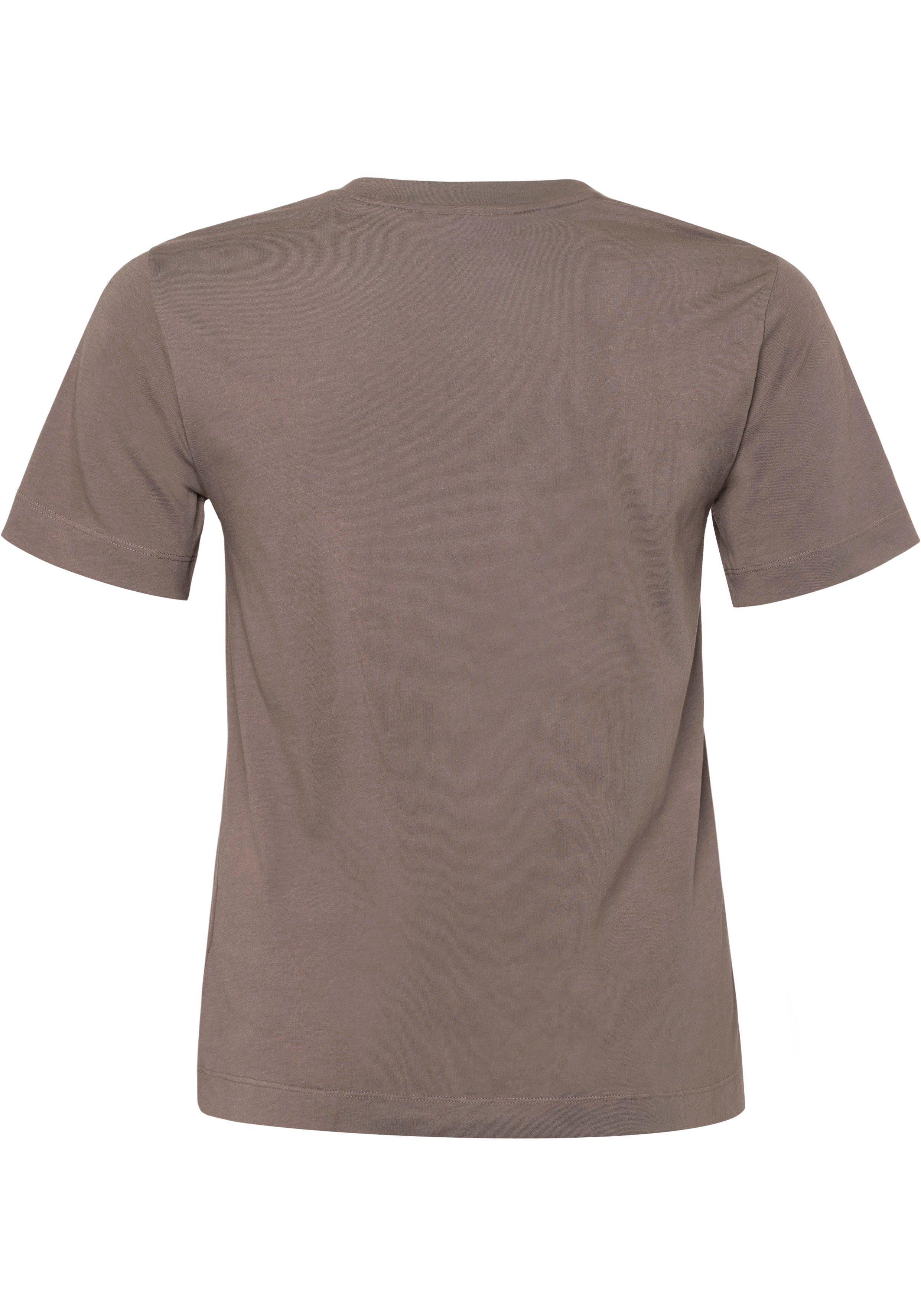 Calvin Brown INCLUSIVE Rundhalsshirt mit Klein T-SHIRT LOGO (1-tlg) Mini-Logo vorn Klein Desert tonigem Calvin Curve MICRO