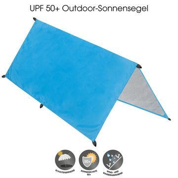 CelinaSun Sonnensegel PES UPF 50+ Outdoor Segel Tarp Quadrat 2x2m blau