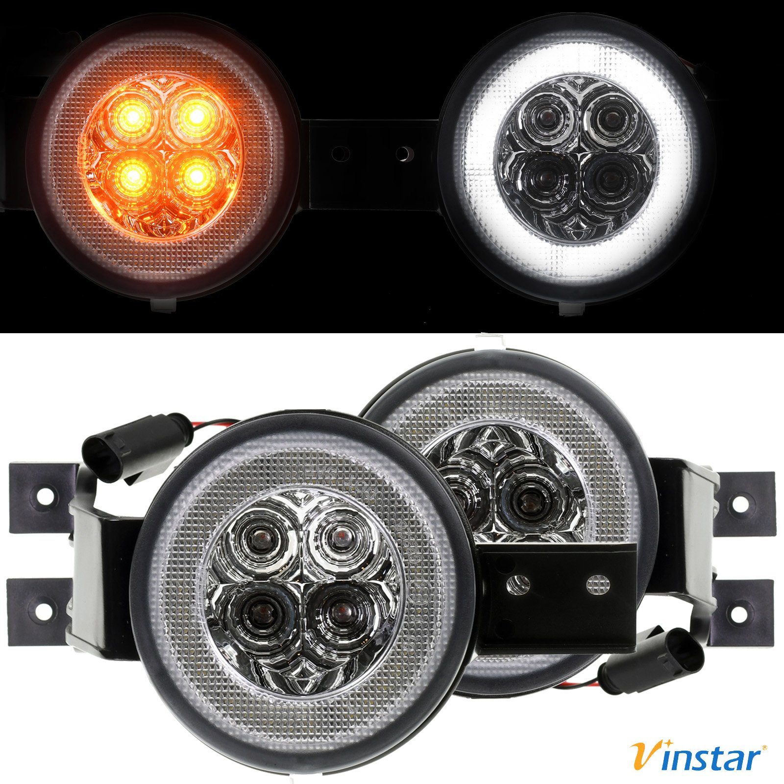 Vinstar KFZ-Ersatzleuchte 2X LED Front BLINKER + POSITIONSLICHT für MINI, kompatibel mit: MINI R50 R52 R53 2001-2006