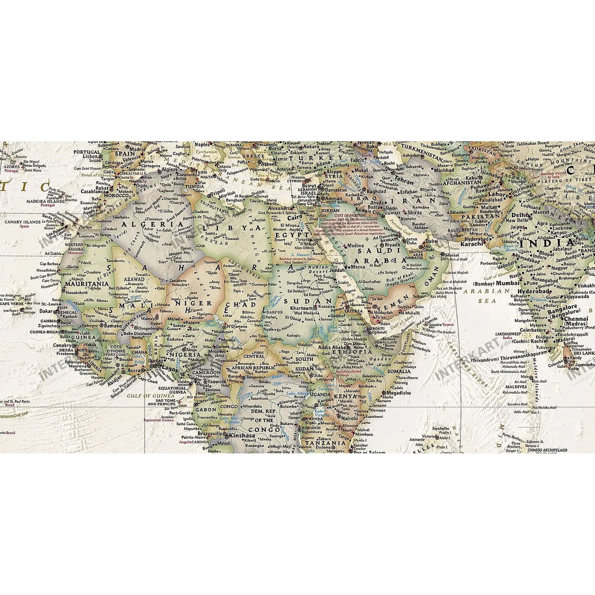 NATIONAL GEOGRAPHIC Wandbild National Geographic Weltkarte Antik (185x122)