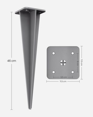 SONGMICS Seitenmarkise Zubehör Erdanker Bodenhalterung für Standpfosten