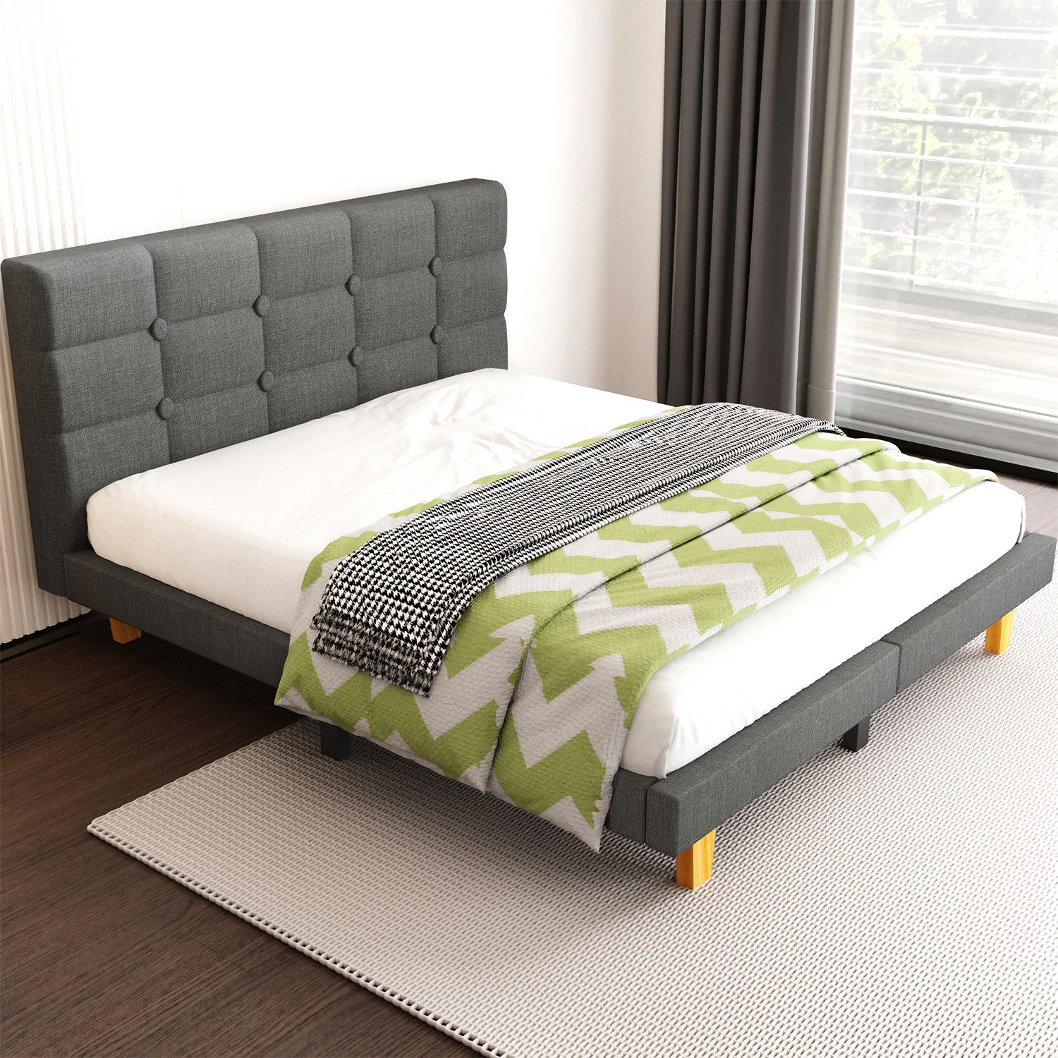 oyajia Polsterbett moderner Bettrahmen Doppelbett (weiches günstig online kaufen