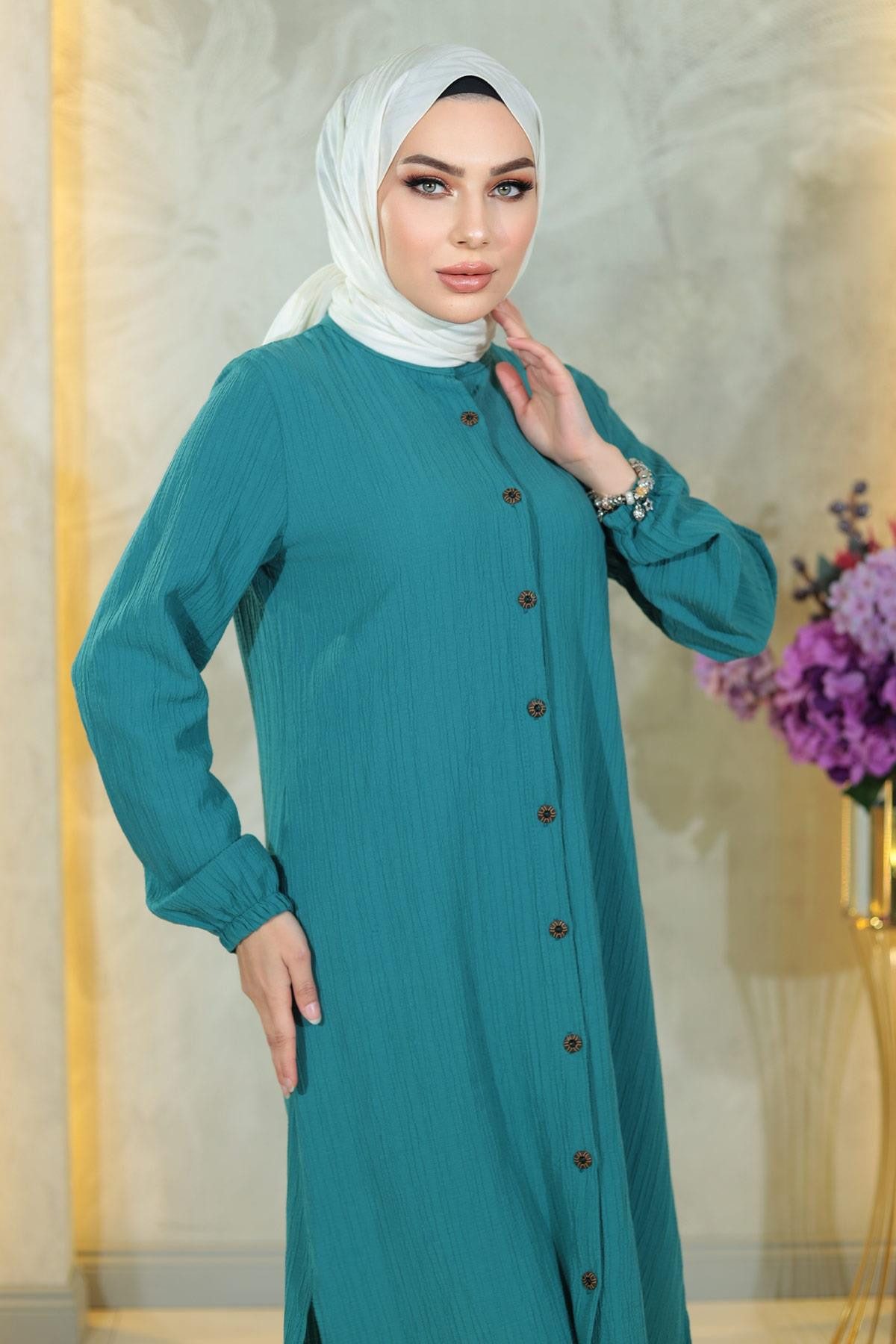 MODAMİHRAM Tunikakleid Zweiteiliges Set mit Knöpfen günstig online kaufen