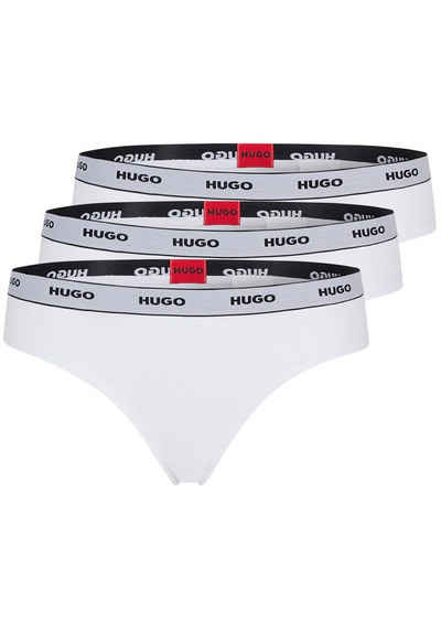 HUGO String TRIPLET THONG STRIPE (3-St) mit HUGO Logo-Elastikbund