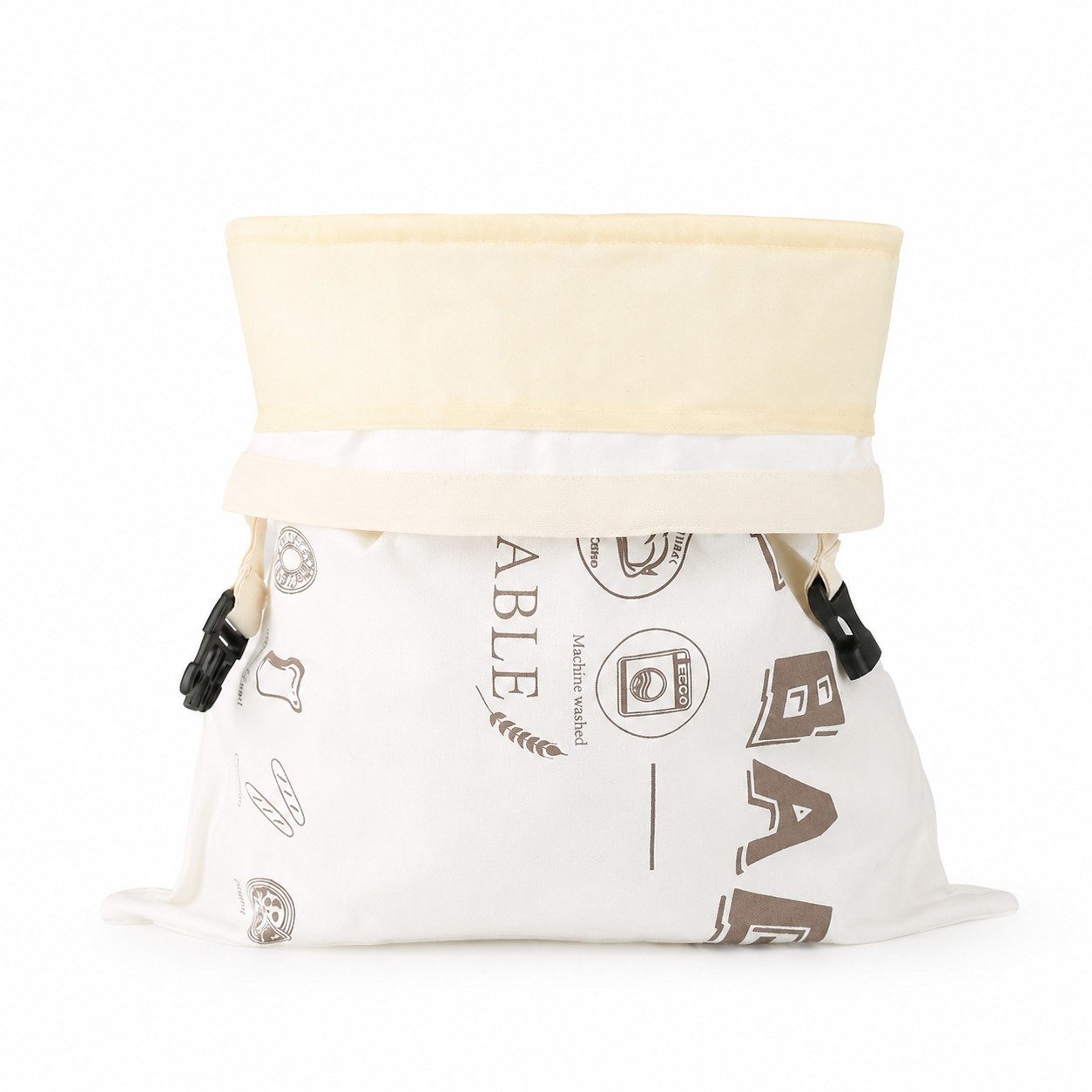 JASLIFE Brottasche Bienenwachs-Brotbeutel mit Clipverschluss, (1-tlg., mit Bienenwachs-Beschichtung und Clipverschluss), mit Bienenwachs-Innenbeutel und Clipverschluss