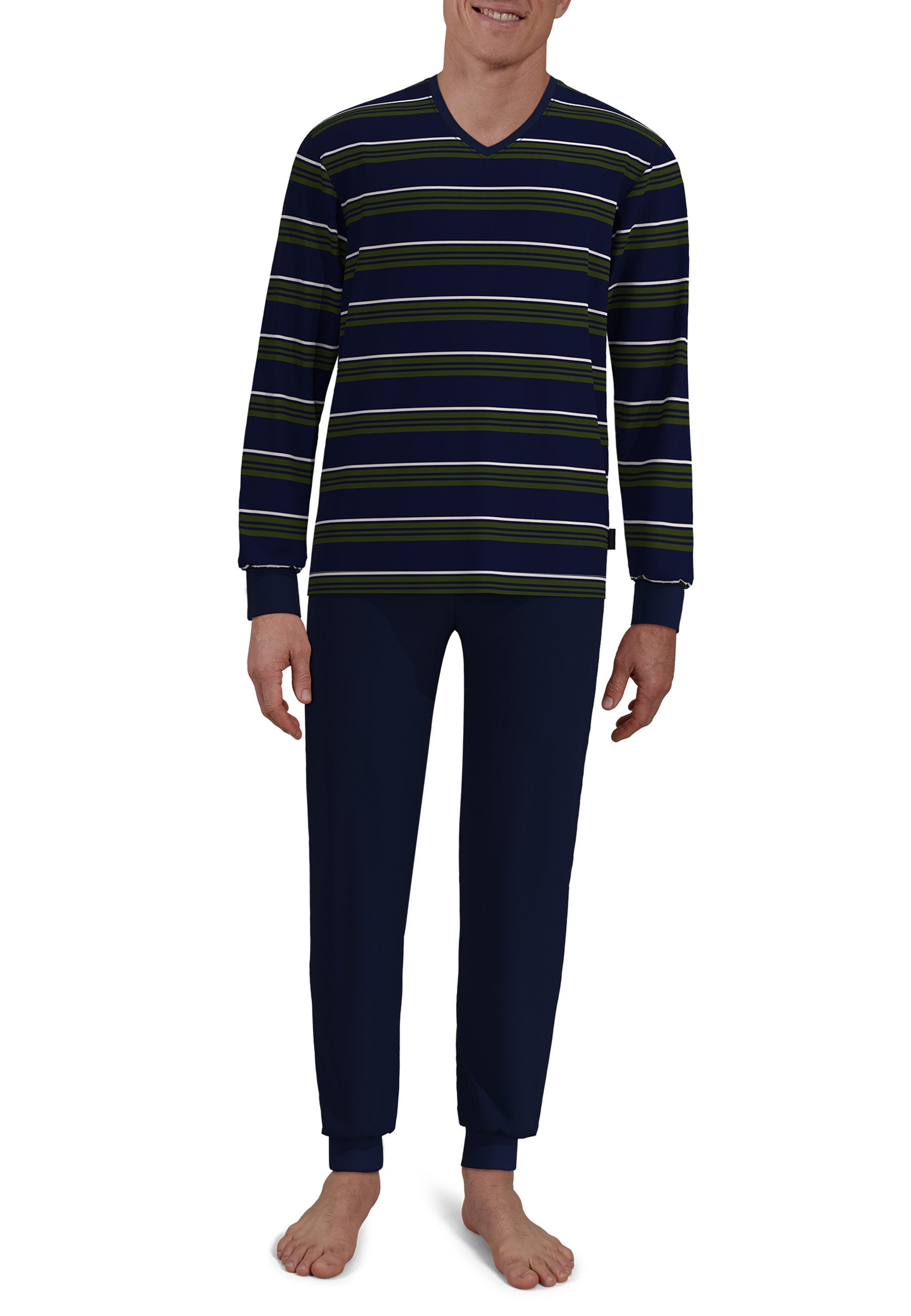 CECEBA Pyjama CECEBA Herren Pyjama blau quergestreift (1 tlg)