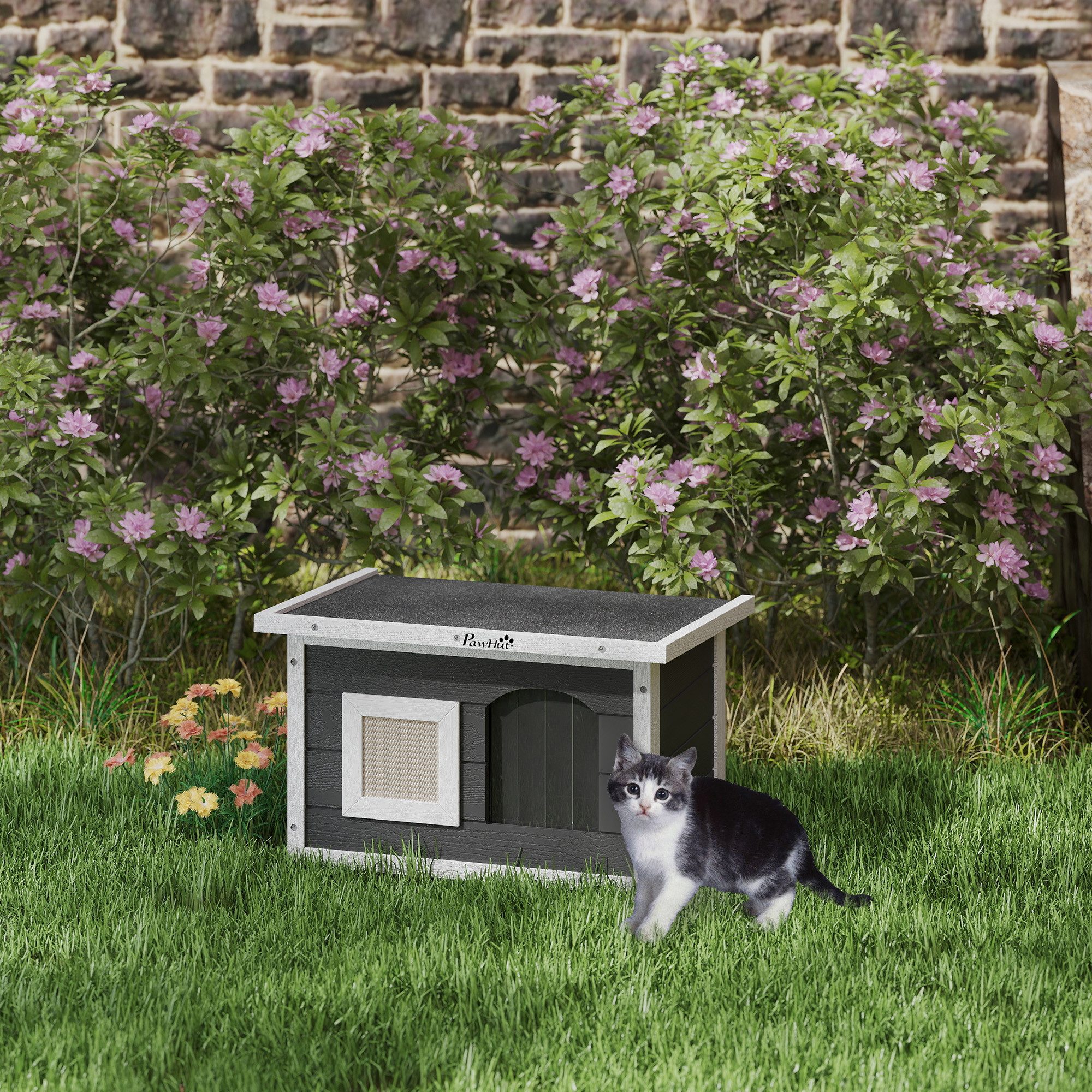 PawHut Tierhöhle Katzenhaus aus Holz Katzenhöhle günstig online kaufen