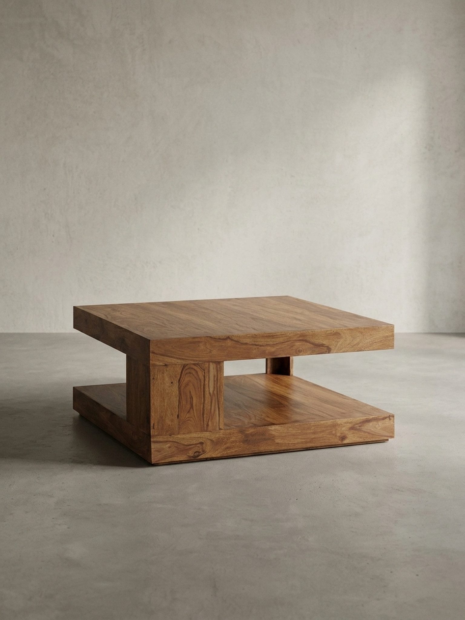 KADIMA DESIGN Couchtisch Massivholz Wohnzimmertisch Mit Ablagefläche Quadratisch Sofatisch