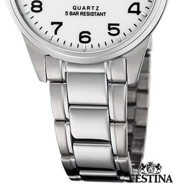 Festina Quarzuhr Festina Damen Uhr F20509/1 Edelstahlband, Damen Armbanduhr rund, Edelstahlarmband silber, Elegant