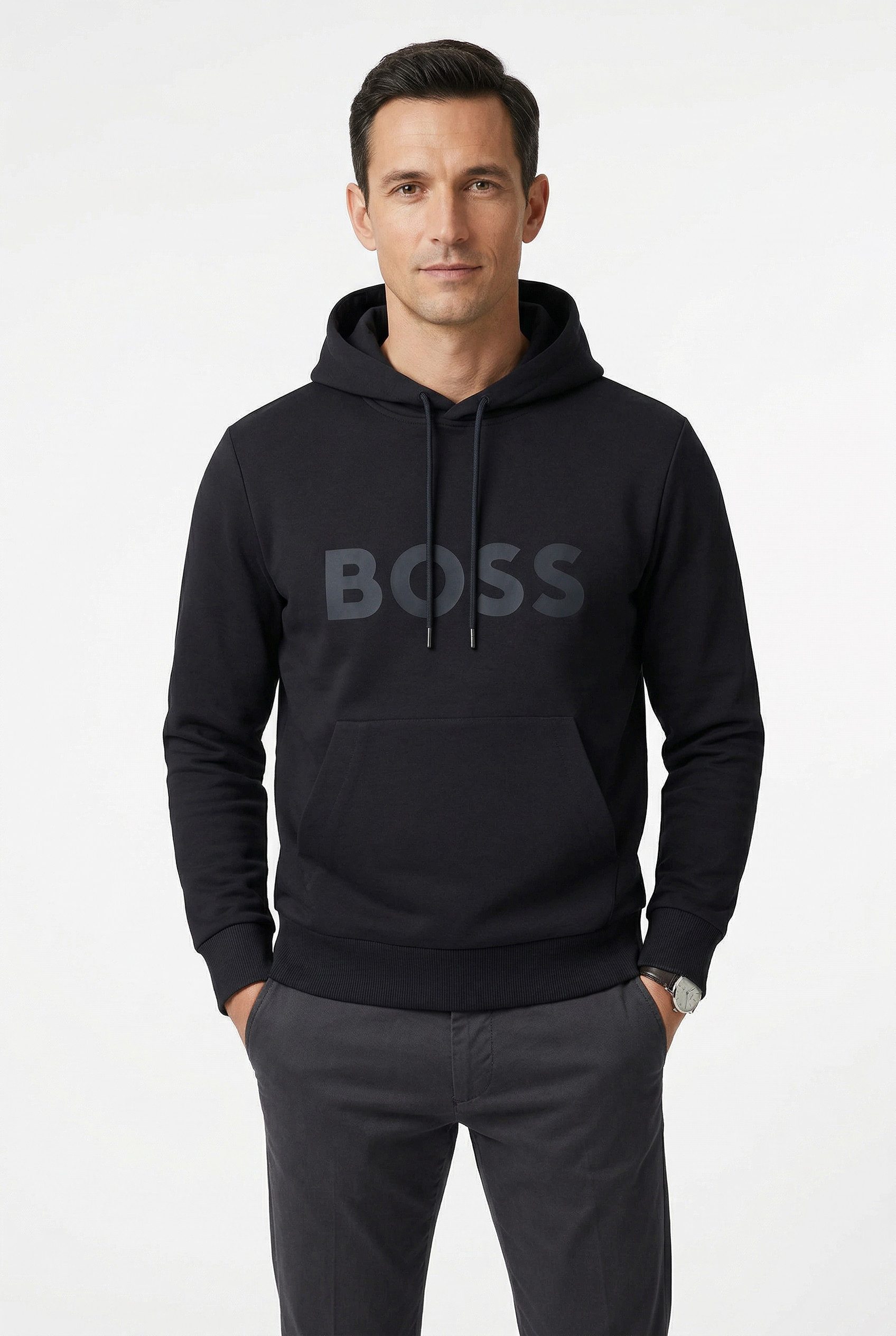 BOSS GREEN Hoodie Soody Regular Fit, Kapuze mit Kordel, Kängurutasche, Logo günstig online kaufen