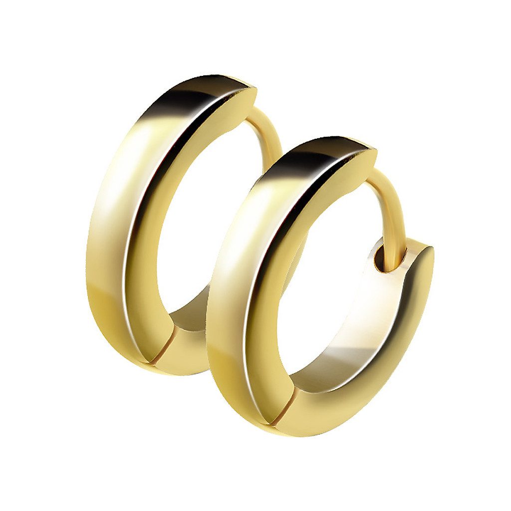 Taffstyle Paar Creolen Klassische Ohrringe Creolen Huggie Hoops Klapp Verschluss Unisex (Elegante Creolen in 5 Farben aus Chirurgenstahl), Schmuck Ohrringe Creolen Frauen Damen Schmuck Geschenke zum Geburtstag
