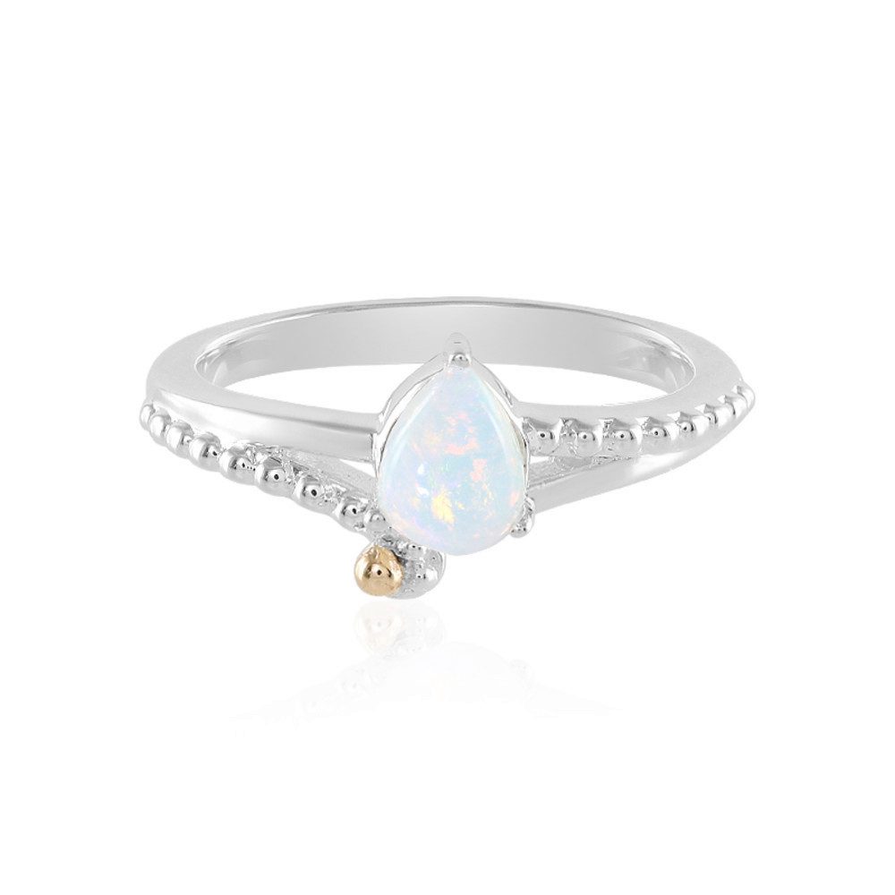 Cavill Solitärring Cavill Welo Opal Ring 4,10 ct Tropfenform 925 Silber 14K Gold (1-tlg)