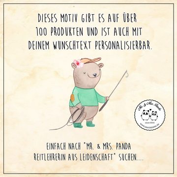 Mr. & Mrs. Panda Tragetasche Reitlehrerin Leidenschaft - Schwarz - Geschenk, Mitarbeiter, Jutebeut (1-tlg), Cross Stitching Griffe