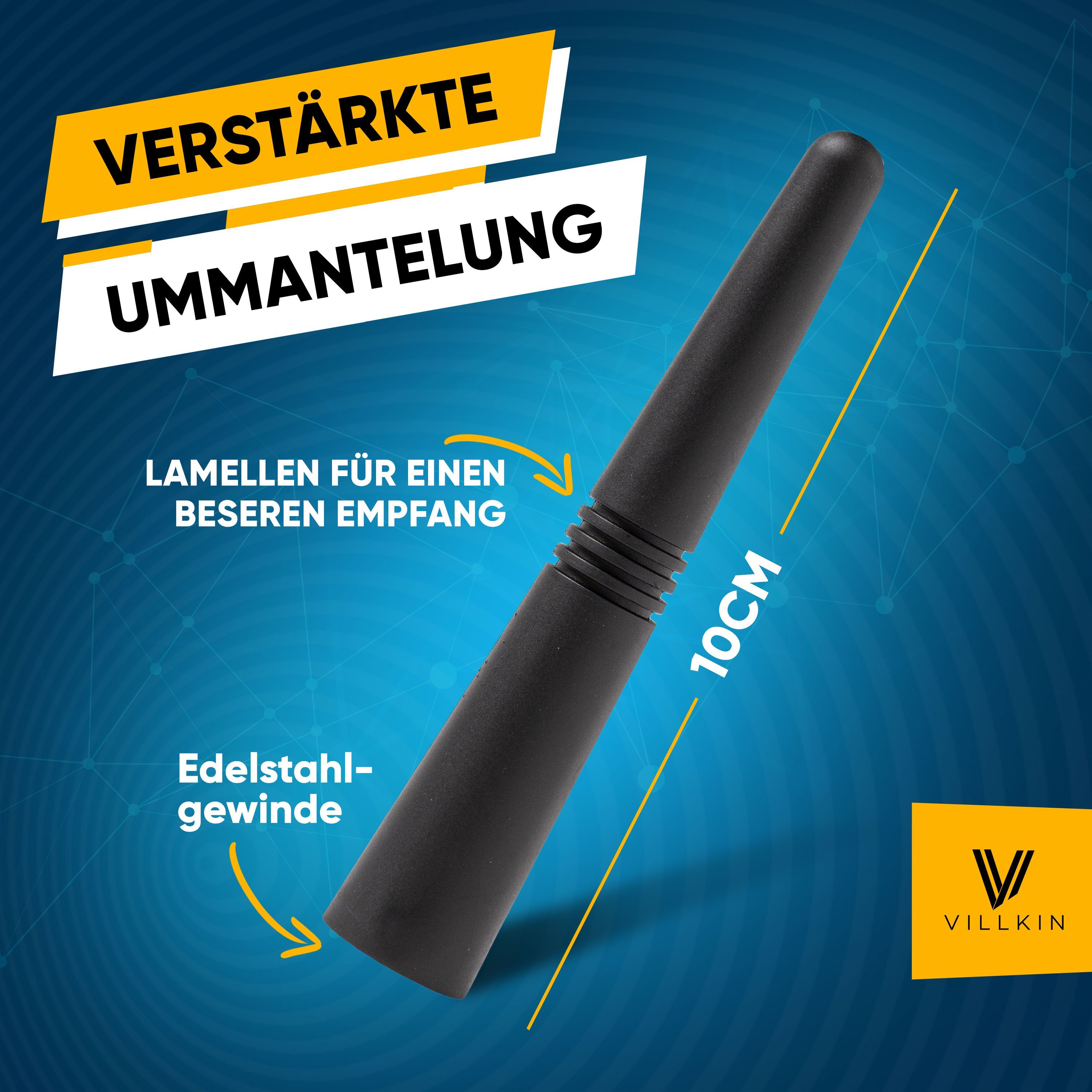 Villkin Universale Autoantenne, Radioantenne (9,2cm), optimaler Empfang Dachantenne (für Autodach), M4,M5, M6 Gewinde vorhanden