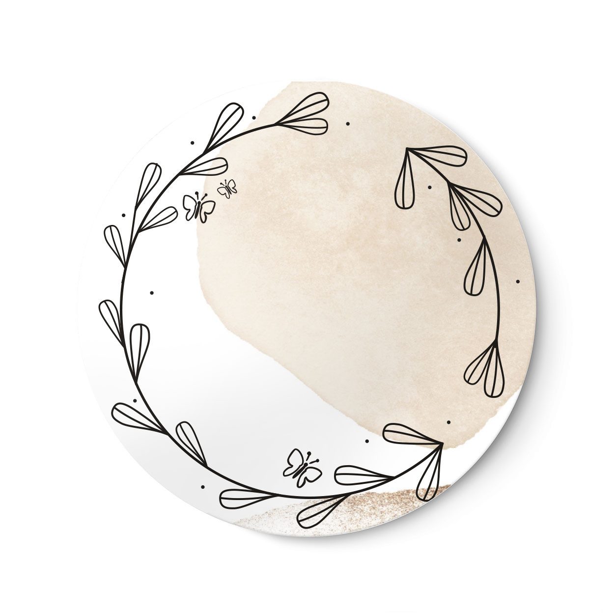 NORDEULE Aufkleber Etiketten zur Beschriftung ø 4cm Beige, (20tlg), ideal für Geschenke, Einmachgläser, Schulmaterialien, Karten