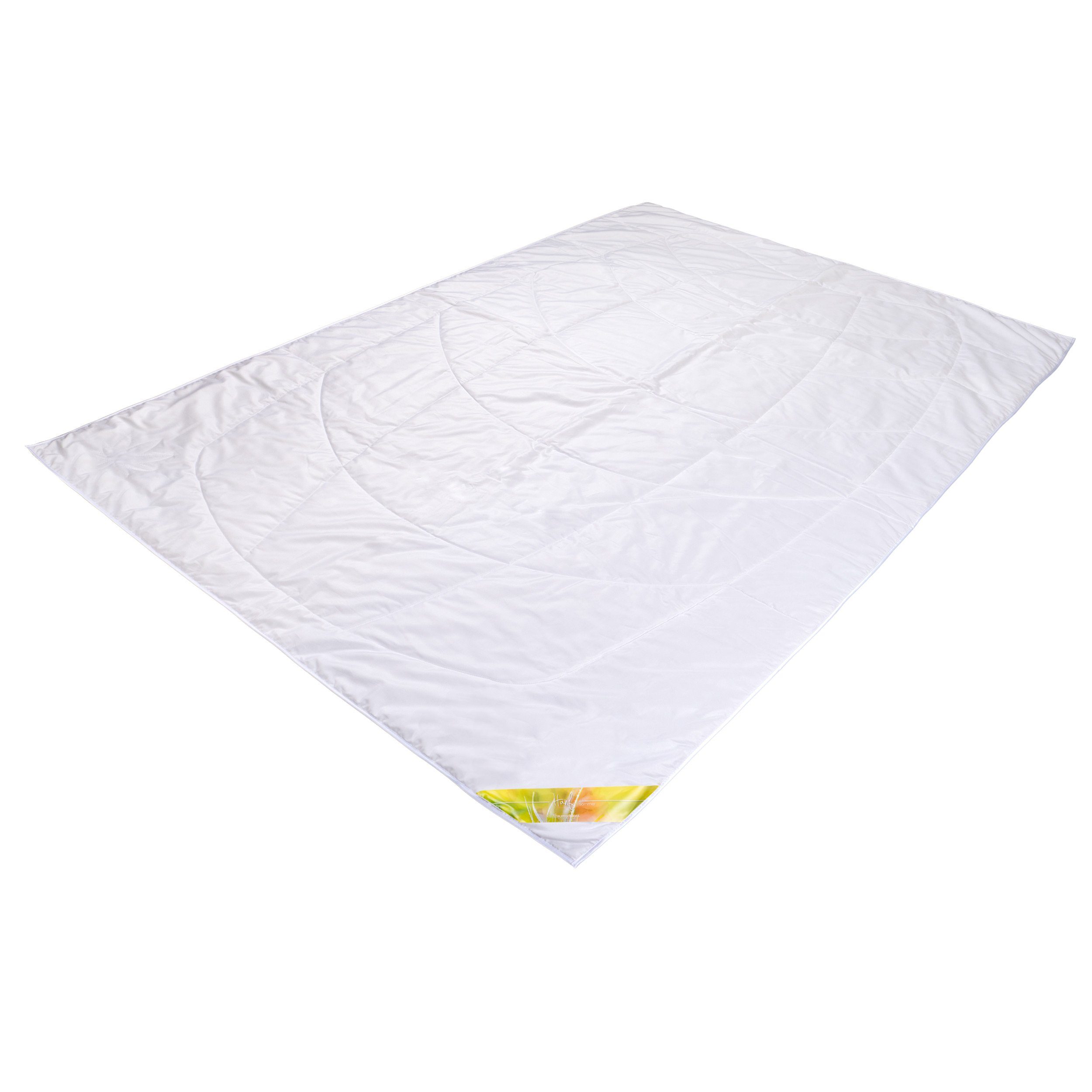 Traumschloss Naturfaserbettdecke Hanf, Füllung: 70% feinste Hanffaser, 30% Baumwolle, Bezug: 100% Baumwolle, Sommerbettdecke, kühles und angenehmes Schlafklima