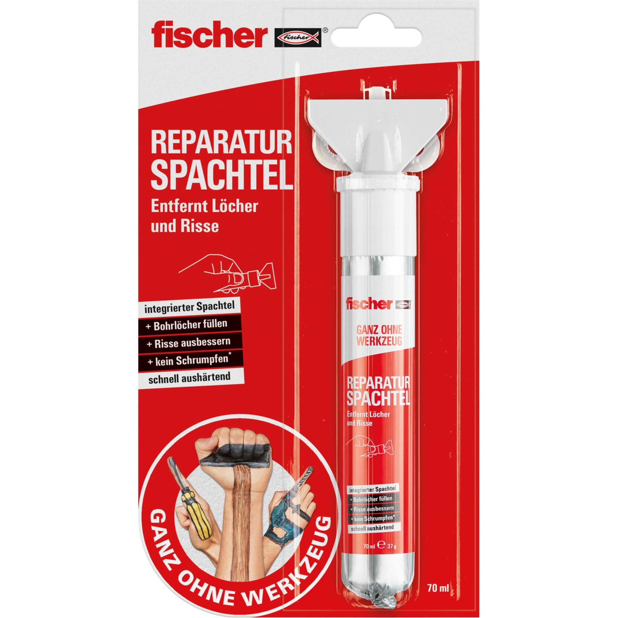 Fischer Fertigspachtel fischer GOW Reparaturspachtel, 70ml, Spachtelmasse