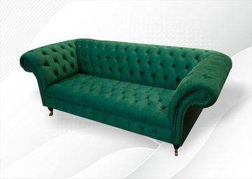JVmoebel Sofa Grünes Chesterfield Designer Sofa Couch Polster XXL 3 Sitzer, Made in Europe