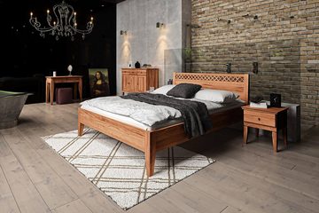 byoak Bett ODYS 140 x 220 aus Massivholz, mit Holzkopfteil, Naturgeölt