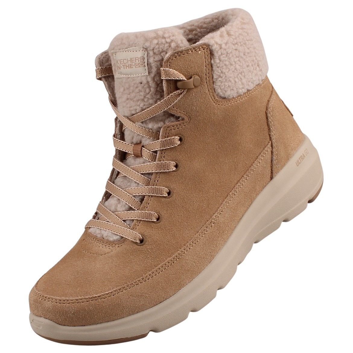 Skechers 144233-CSNT Stiefelette Damen-Lederboot, wasserabweisend mit leichter ULTRA GO®-Dämpfung