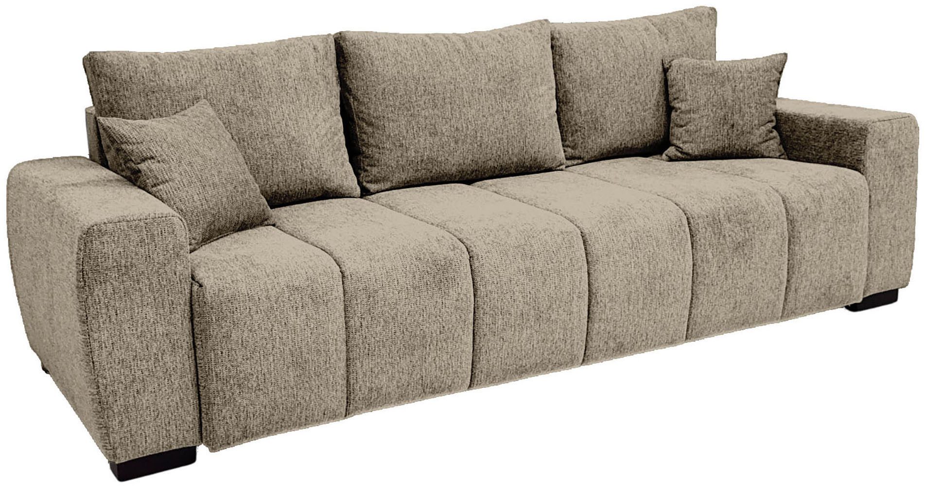 Home affaire Schlafsofa Bello, B: 239 cm, Liegefl. 142x194 cm, Bettfunktion, Bettkasten & 2 Zierkissen, Federkern