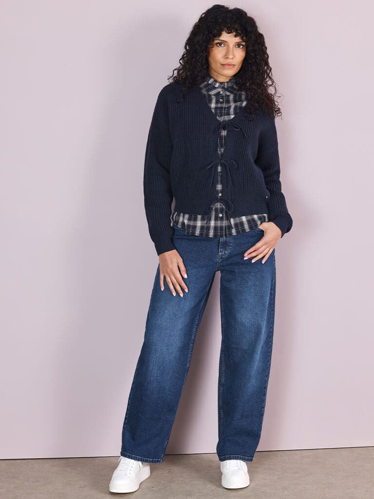 Blue Seven 5-Pocket-Hose Damen Jeans 288022 Mom-Fit - Jeanshose Denim Damenhose Verschluss Knopf und Reißverschluss, Gürtelschlaufen, 5-Pocket-Design
