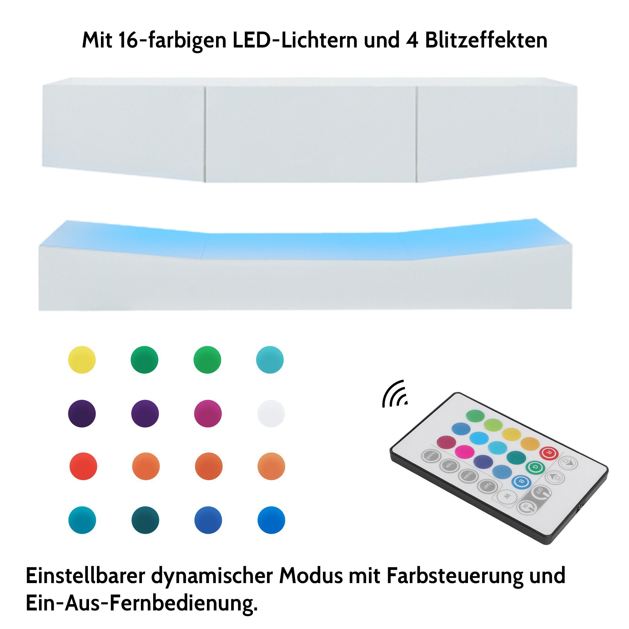 Merax Lowboard Hochglanz Front mit LED günstig online kaufen