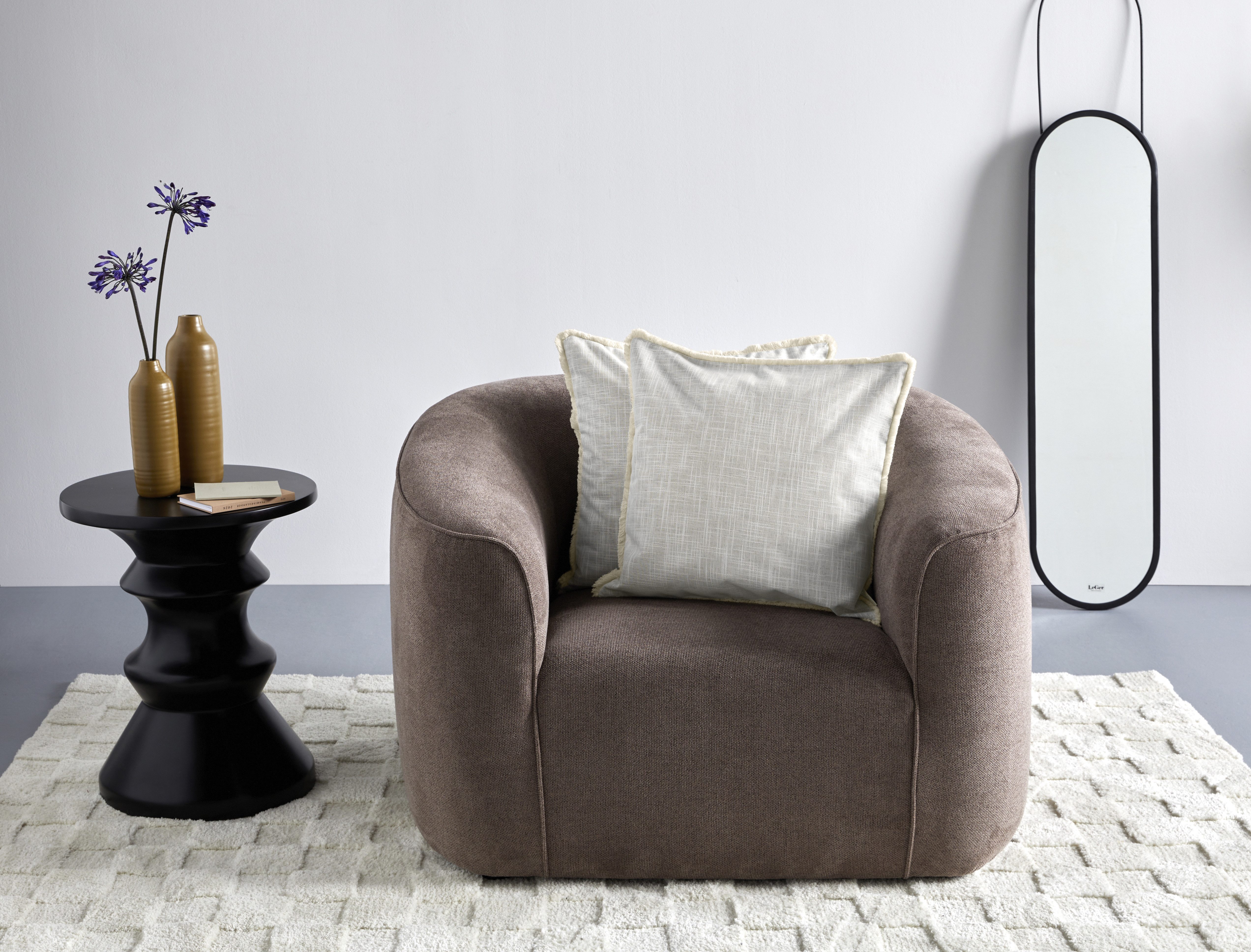 LeGer Home by Lena Gercke Dekokissen Marusha, Leinenoptik, 50x50 Dekokissen, Fransen, modern, ohne Füllung, 1 Stück