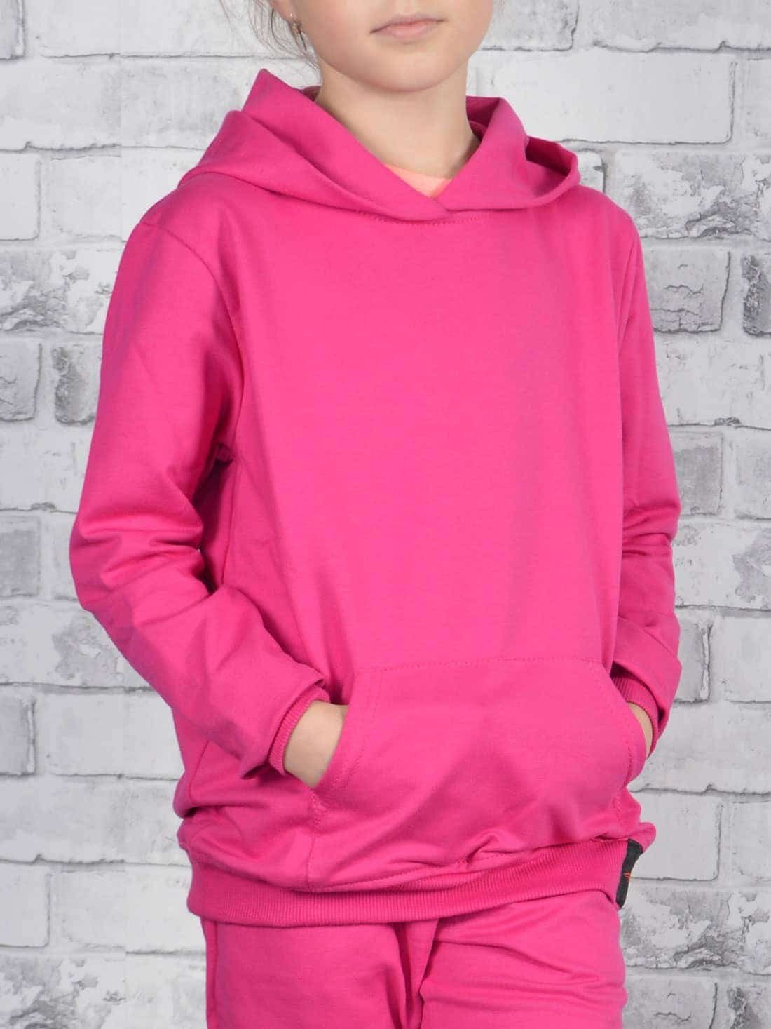 KMISSO Hoodie Mädchen Kapuzen Pullover mit Kängurutasche (1-tlg) Pink Kapuze