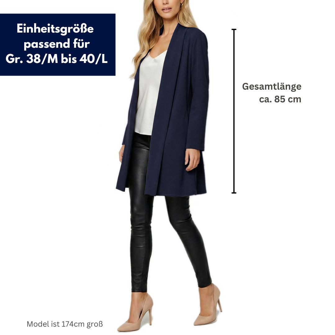 dy_mode Cardigan Damen Langcardigan offen Leichte Übergangsjacke für Frühjahr Sommer in Unifarben, Ohne Verschluss – Bild 5 von 5